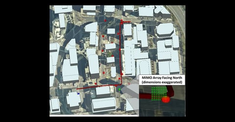 Simulation of Beamforming by Massive MIMO Antennas in Dense Urban Environments Image