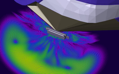 Distribution of electric fields 1.8 ns after being launched.