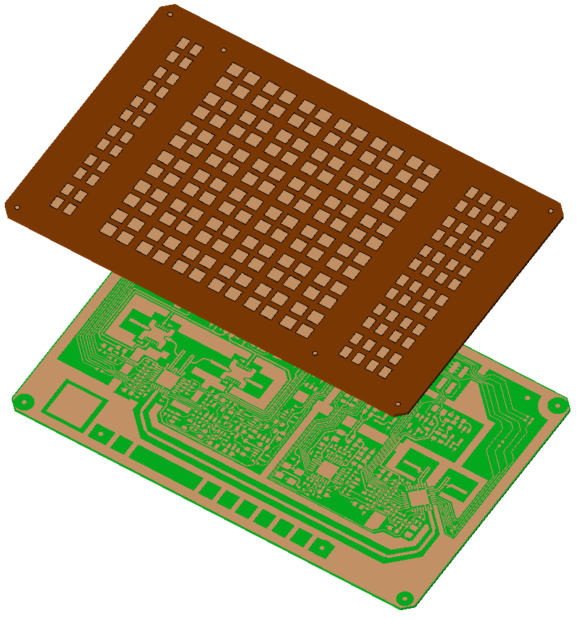 Figure 1: Top and bottom layers of RF board