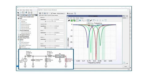 Tune a Tunable Matched Antenna Using XFdtd’s Schematic Editor Image