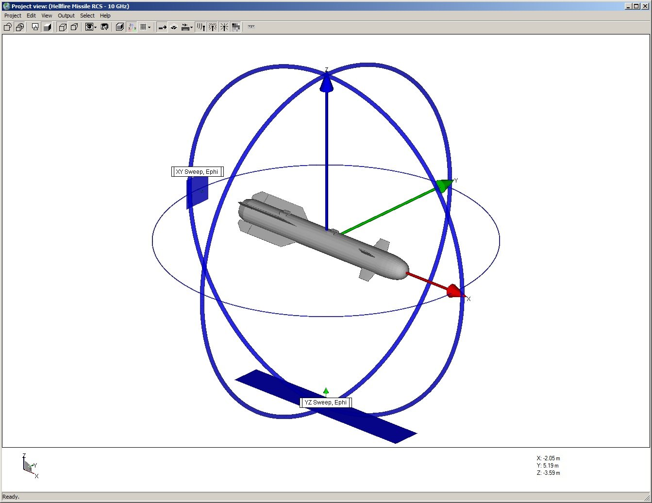 Figure 3: Hellfire missile with cut planes