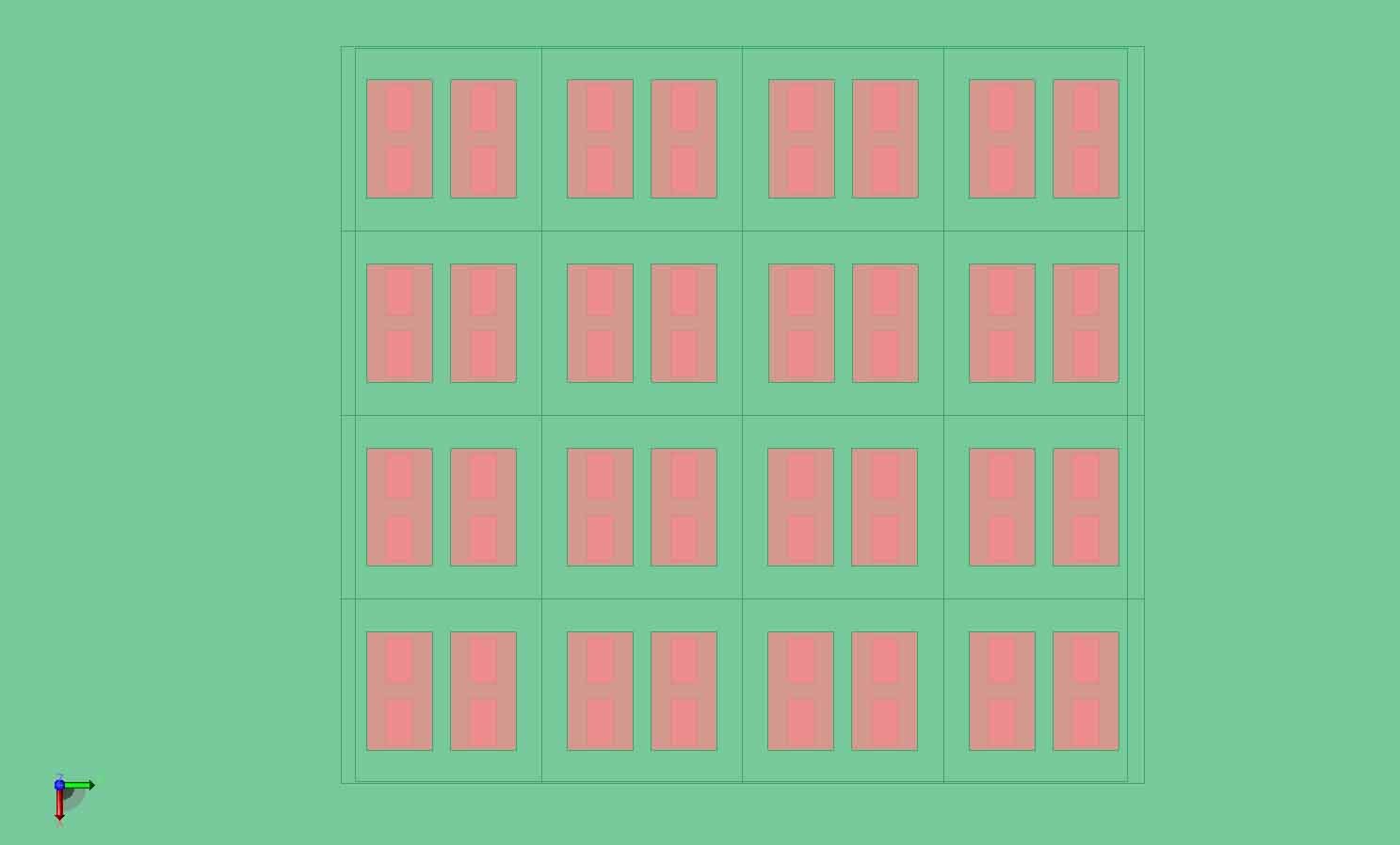 Figure 17:  A top-down view of the 8x8 antenna elements is shown.