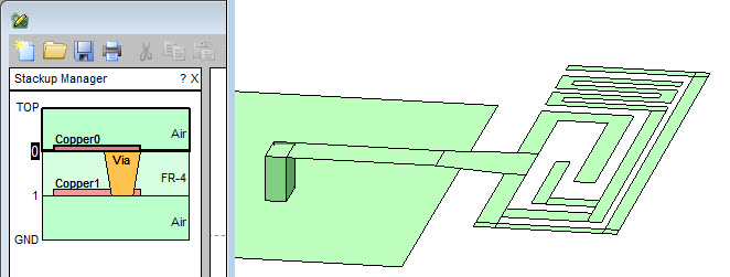 Figure 5: A planar antenna example in Sonnet