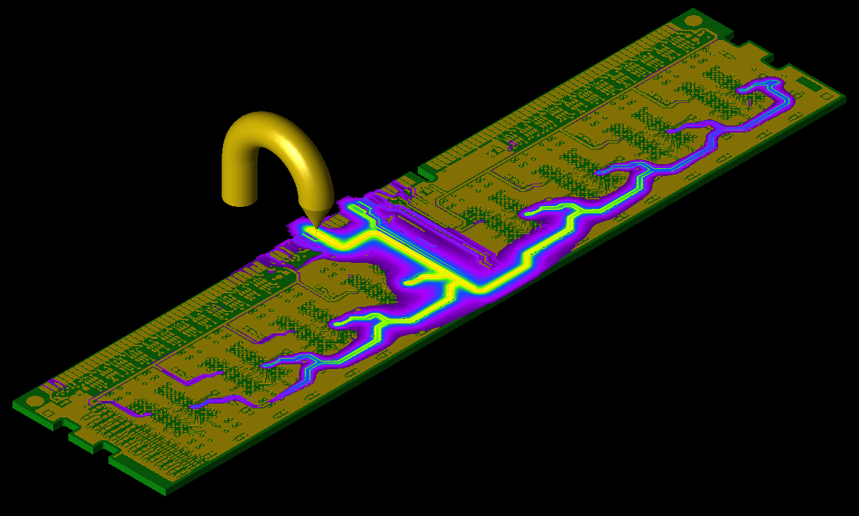 Electric fields during an ESD test in XFdtd