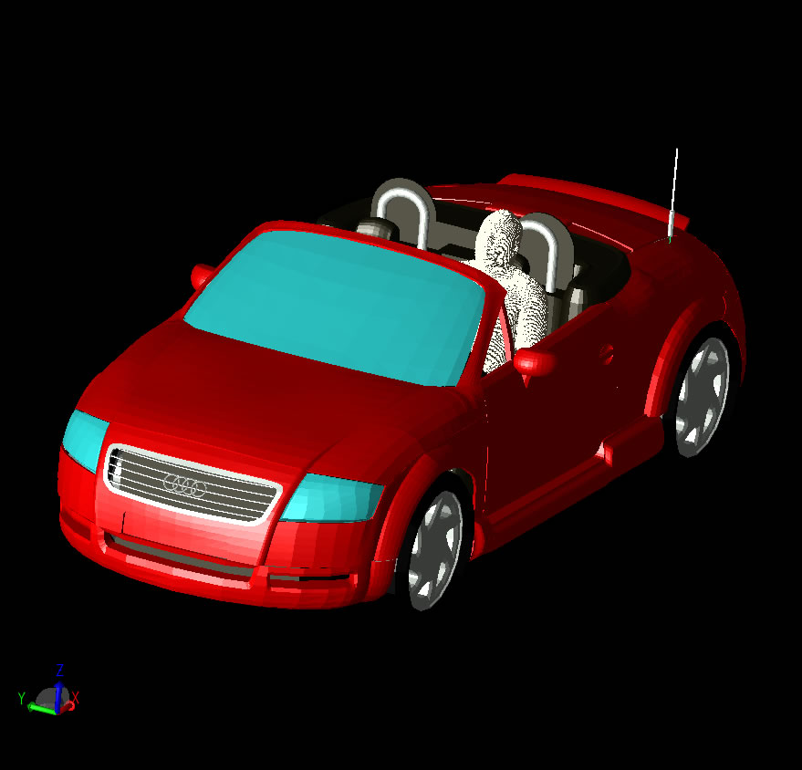 Figure 1: The CAD model of the car with the repositioned human.
