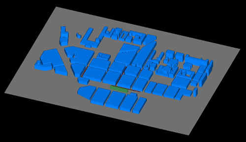 Figure 2. Wireless InSite model of downtown Helsinki.