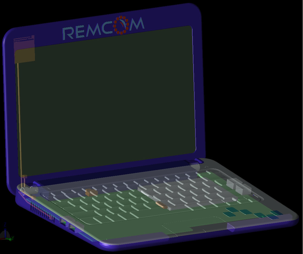 Figure 8: Antenna placement in netbook computer.