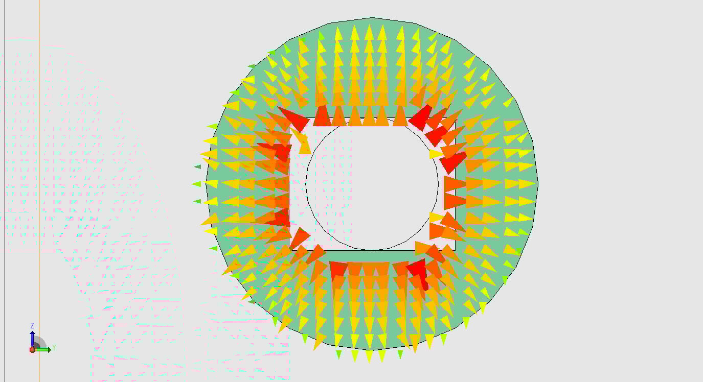 Figure 5The input port field distribution used to excite the simulation using the waveguide port feature.