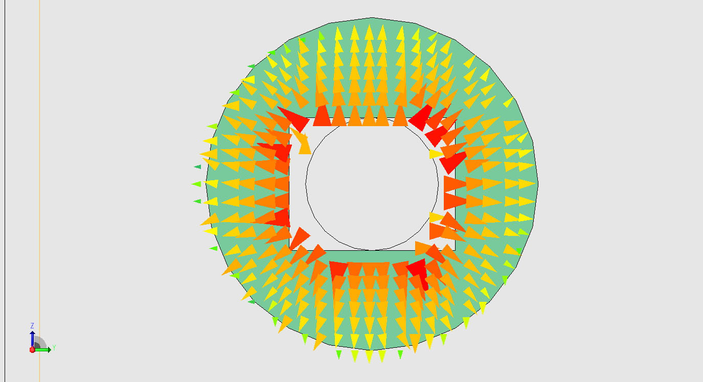 Figure 5The input port field distribution used to excite the simulation using the waveguide port feature.