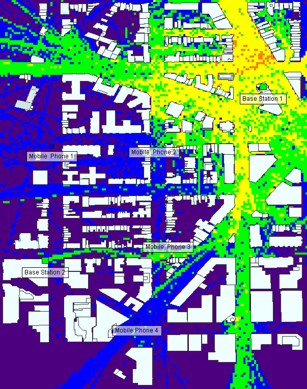 Figure 3: Power from base station 1 after base station 2 goes out of service.