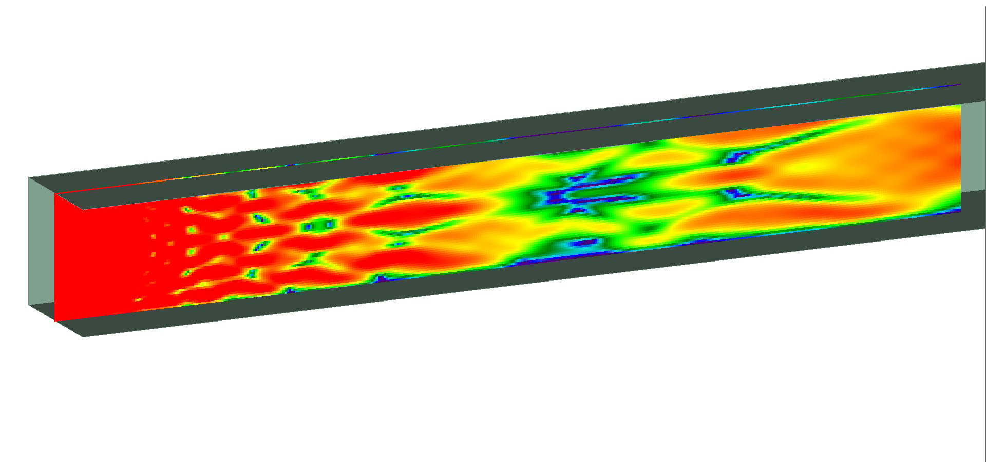 Figure 8Received power for the vertical plane of receivers when looking into the culvert.