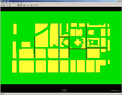 Figure 7. Project view showing receiver routes and transmitter.