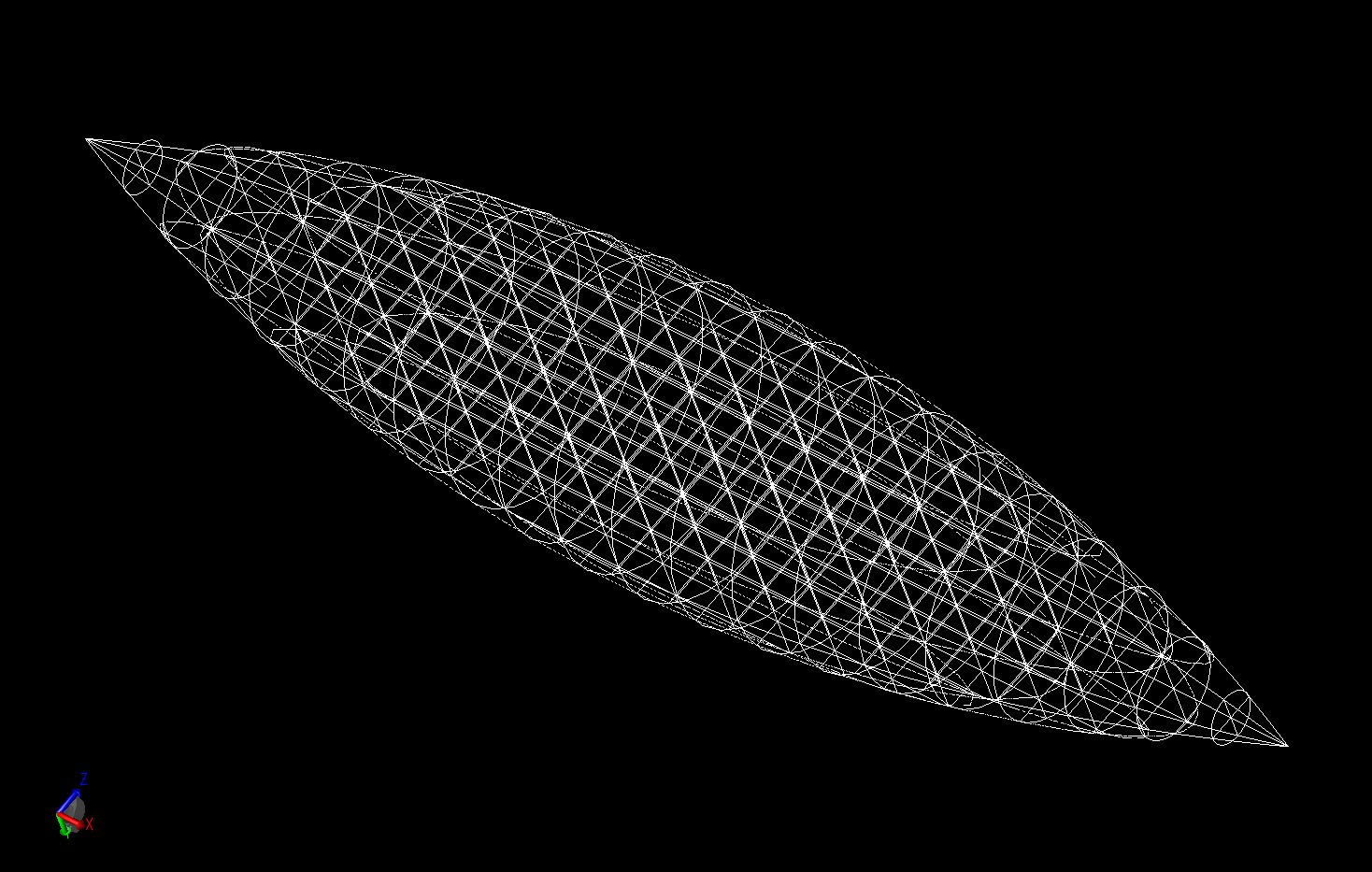 Figure 5A view of the XACT mesh of the Single Ogive geometry.