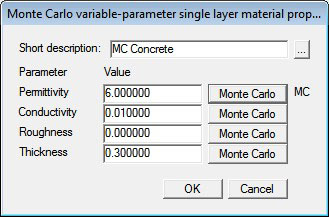 Figure 5Monte Carlo variable-parameter window after Monte Carlo has been activated.