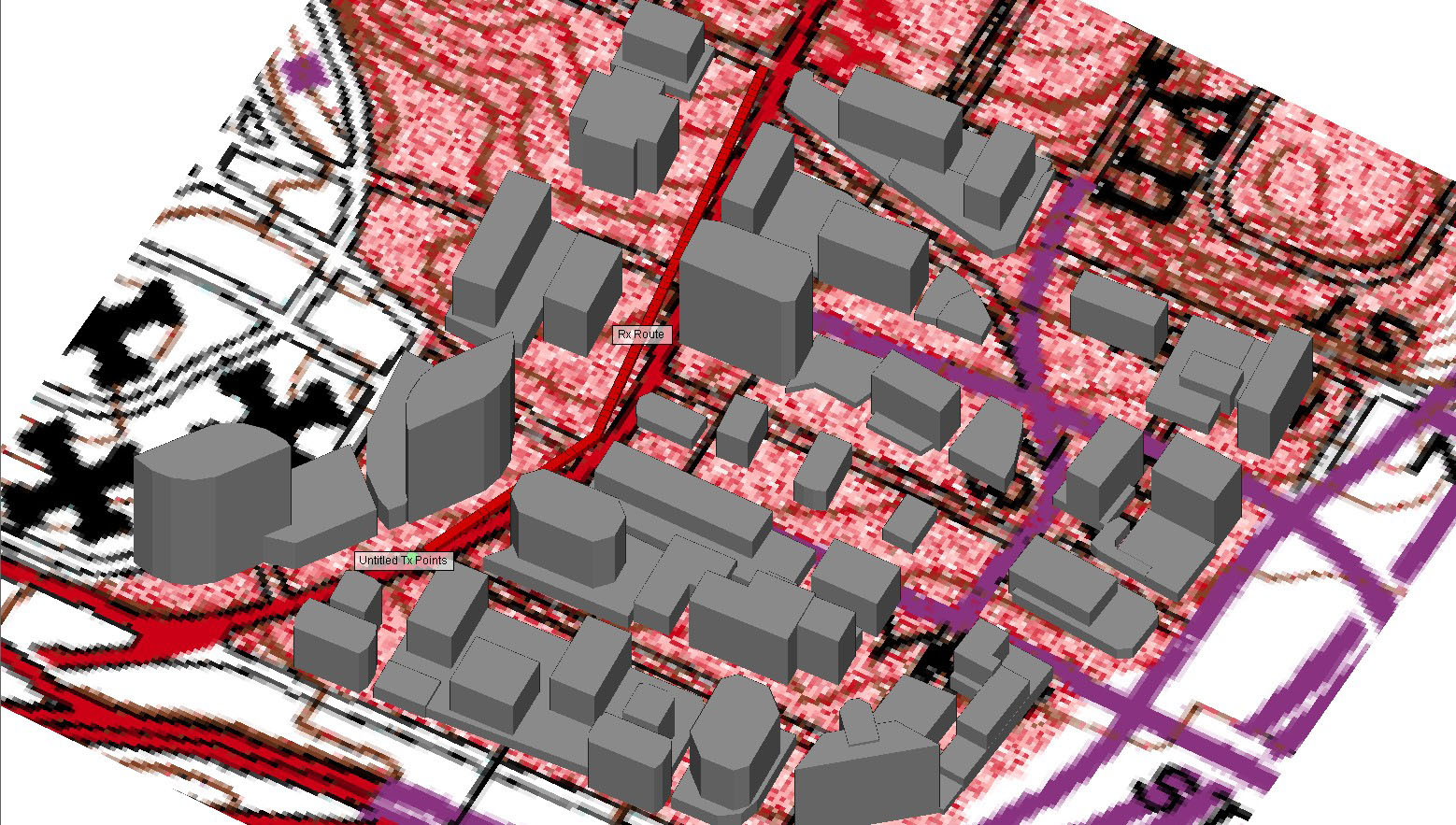 Figure 7Complete scene within the Wireless InSite GUI.