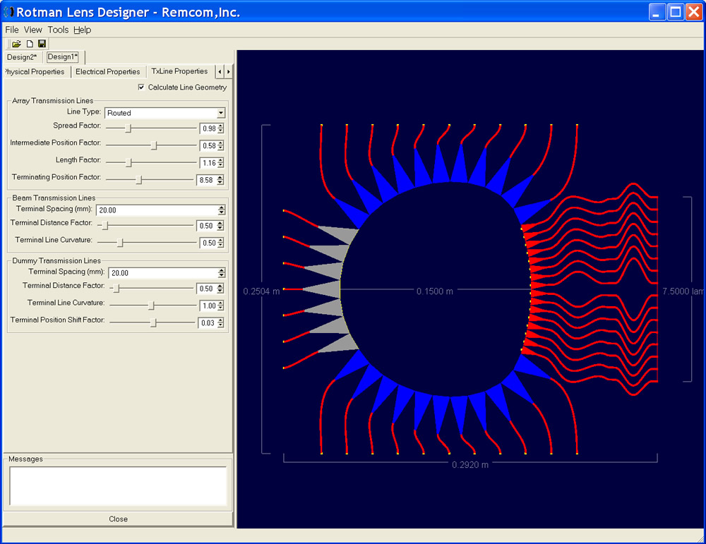  Figure 7: Thick transmission lines for tuned Design 1.