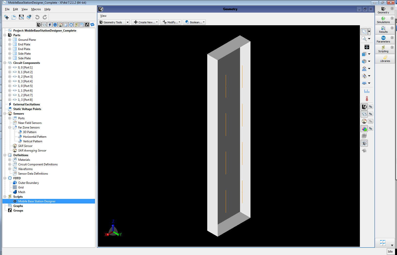 Figure 3Completed base station geometry.