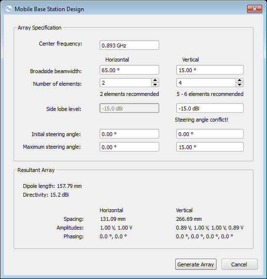 Figure 2User interface of the base station designer.