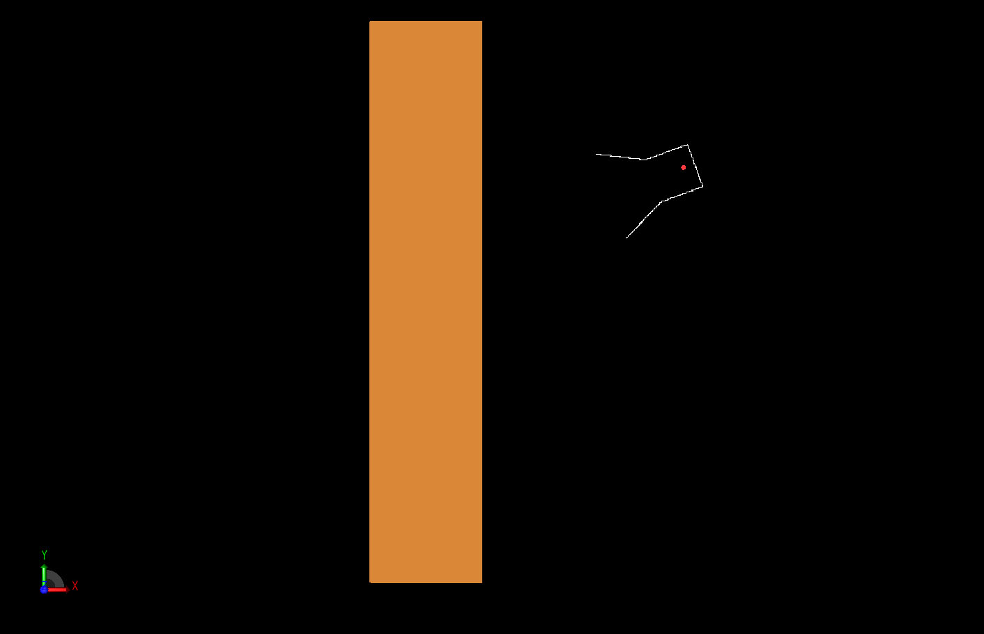 Figure 1The basic two-dimensional geometry of the material slab and the tilted horn radiator.