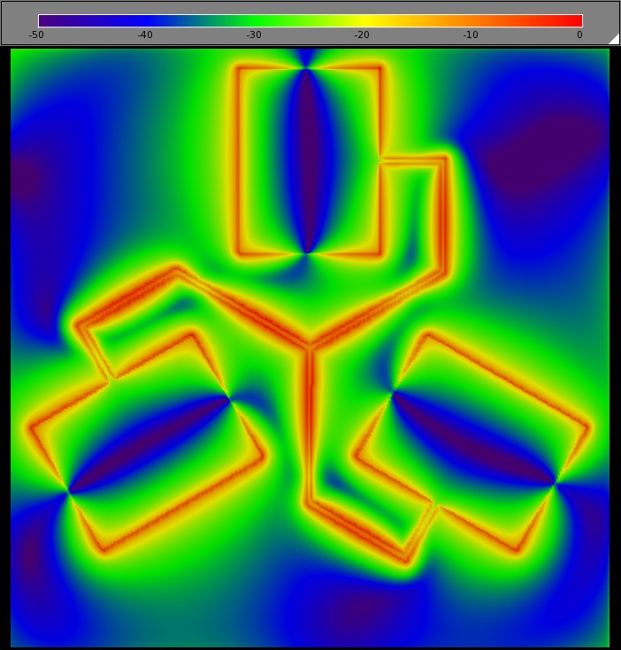 Figure 8: Steady-state electric fields on the antenna surface