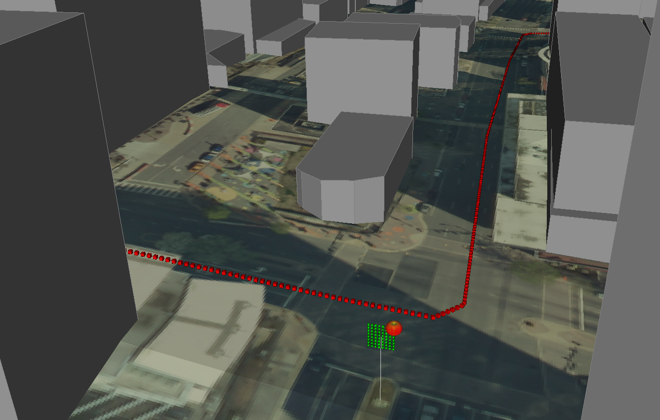 Figure 1: Rosslyn 3D building and terrain data are set up for SISO and MIMO analysis within Wireless InSte.