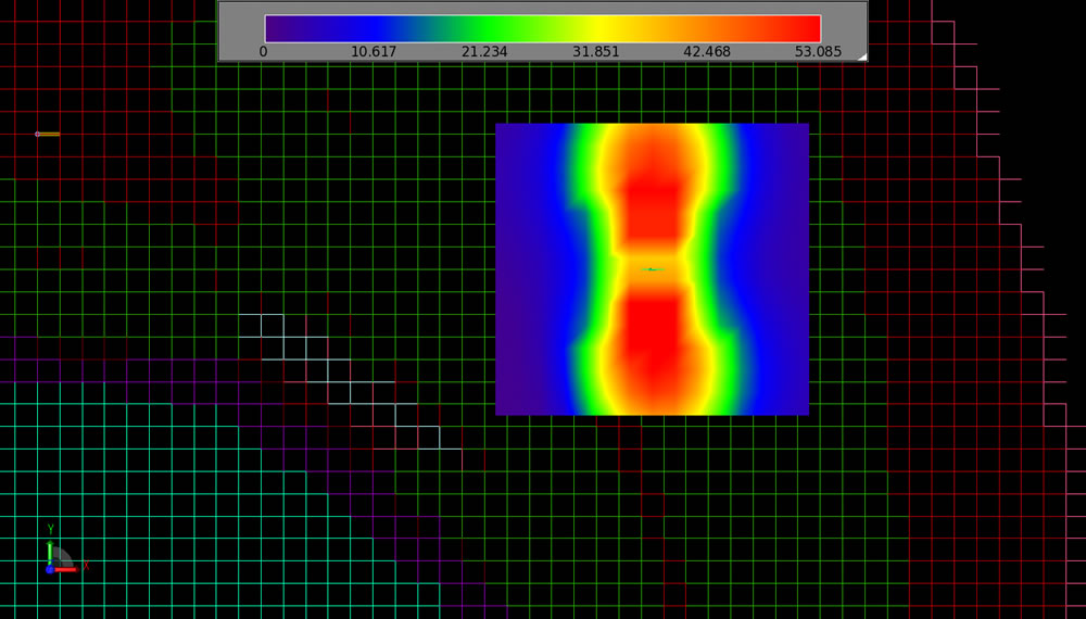  Figure 13: Automatic region of 1 gram SAR averaging around the antenna.