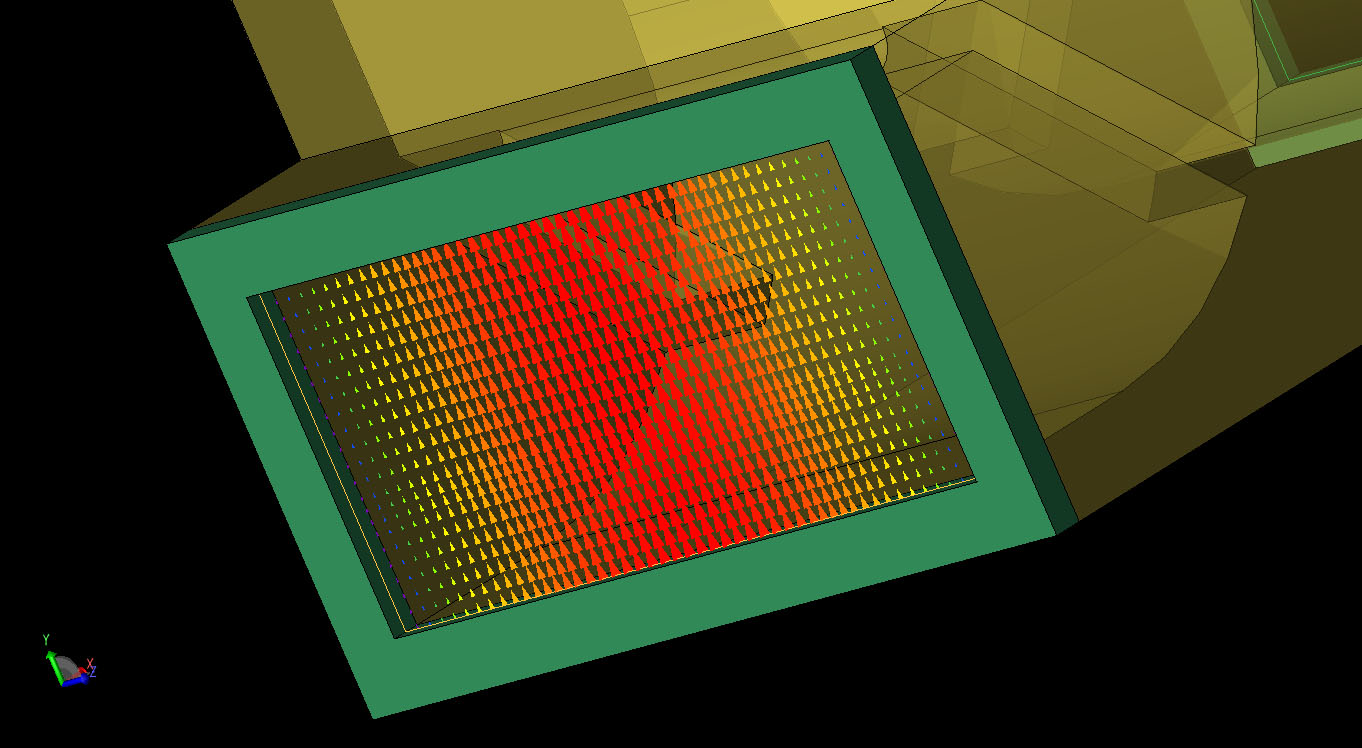 Figure 4The TE10 waveguide port excitation applied to the input port of the device.