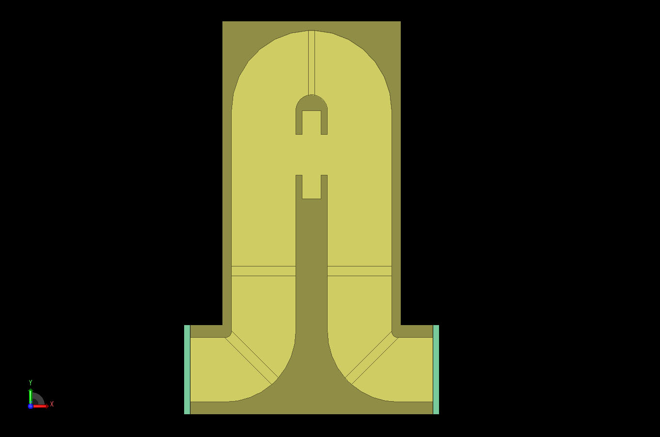 Figure 1CAD representation of the waveguide cross-coupled filter geometry.