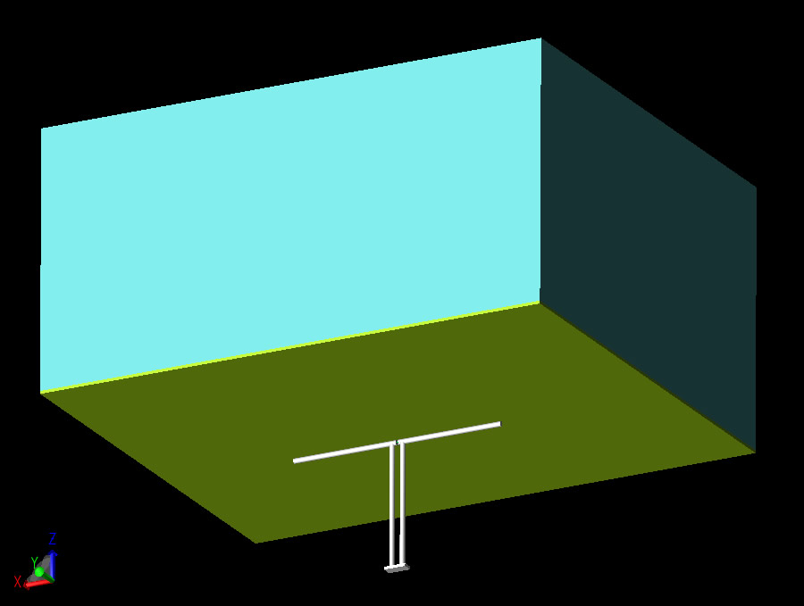  Figure 1: CAD representation of phantom and dipole for 900 MHz.