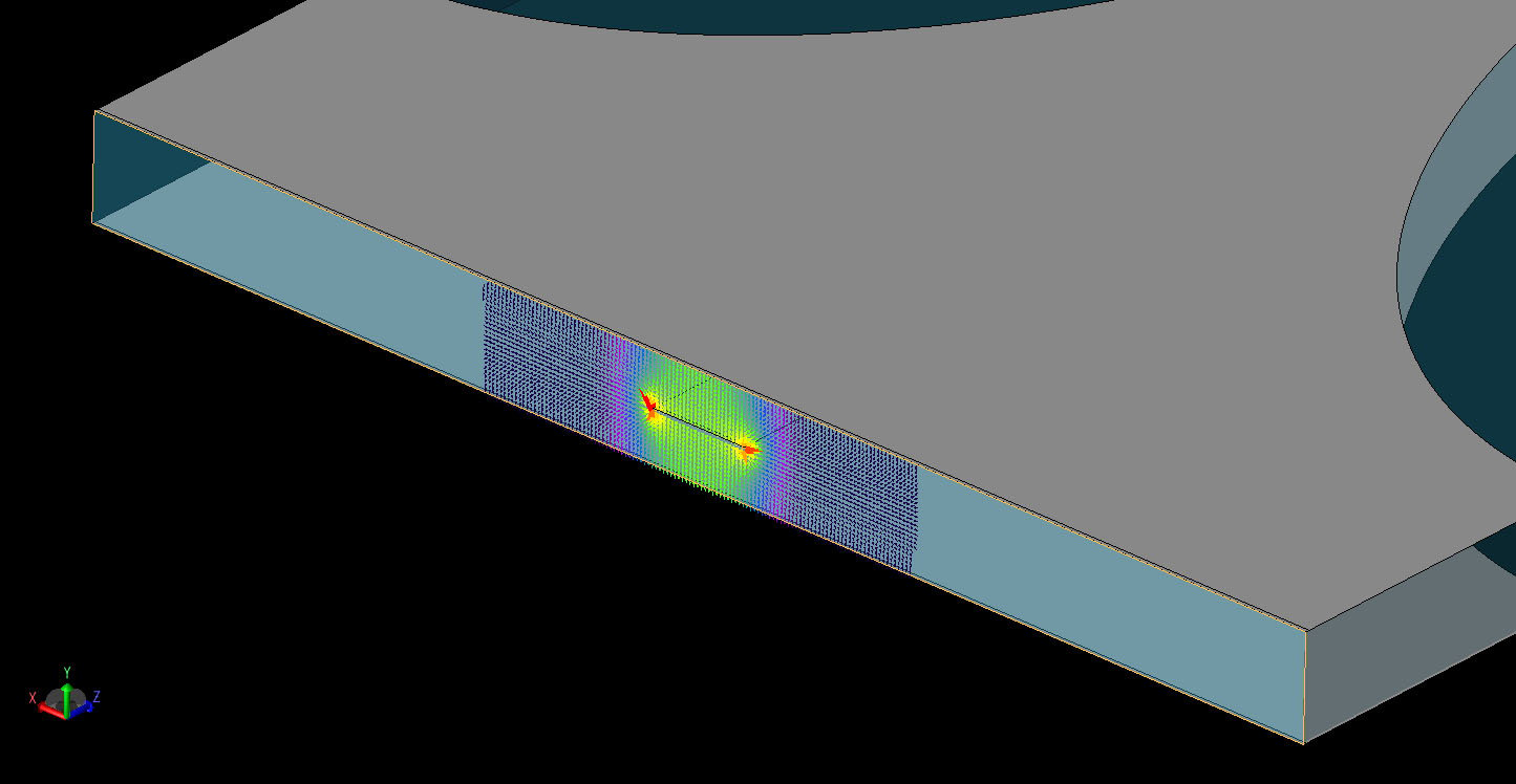 Figure 4Detailed view of the TEM port excitation used to simulate the antenna.