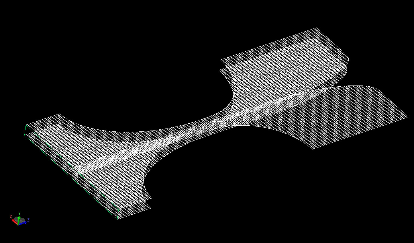 Figure 3Mesh view of the Vivaldi antenna at a resolution of 0.5 mm.