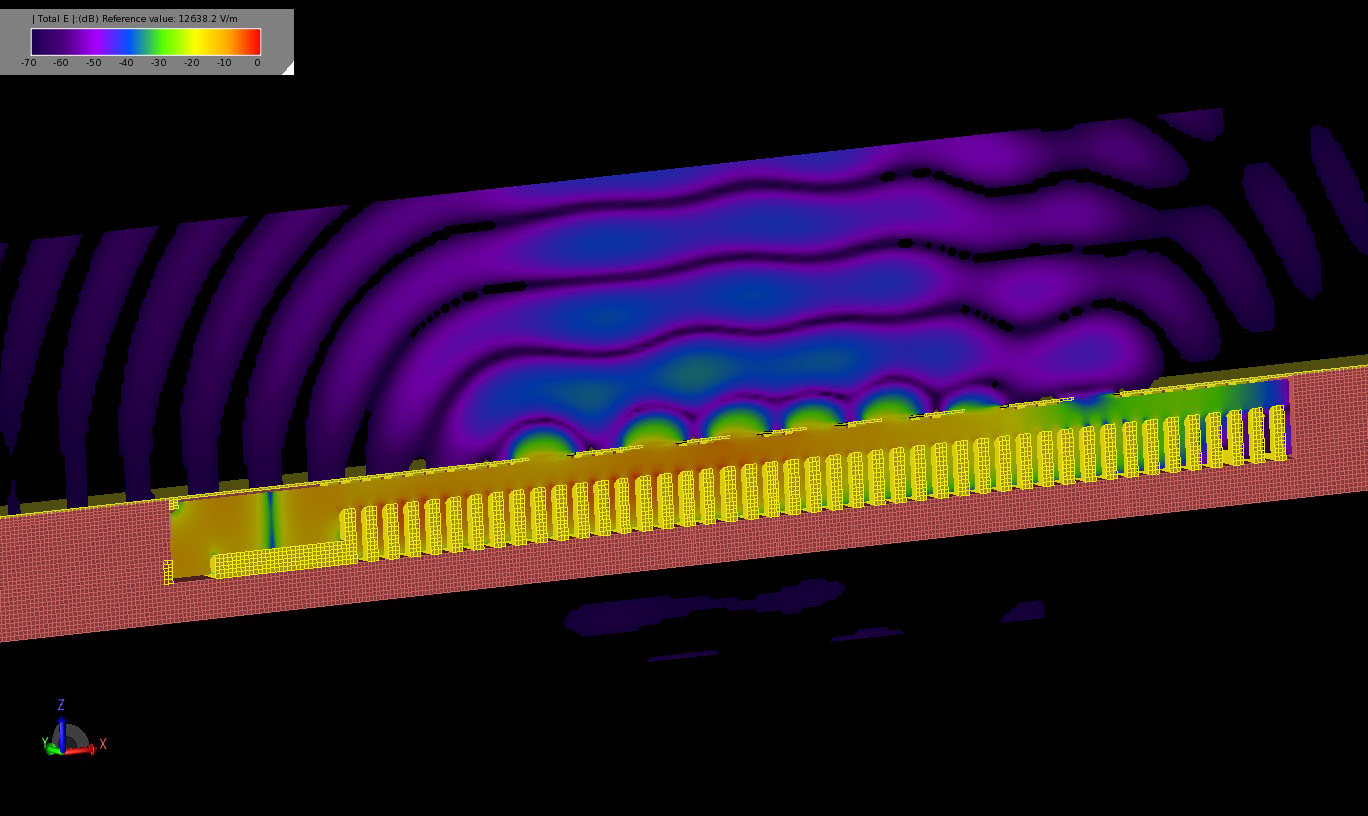 Figure 9Image of the transient electric field in a cross-section of the device.
