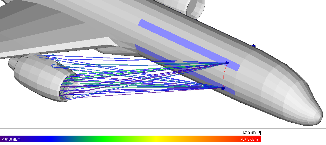 Figure 7: Ray paths between transceivers 1 and 2 (S12 & S21).